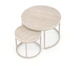 Ława PAOLA zestaw 2 ław trawertyn / kaszmir 60x38 cm MDF do salonu - obrazek 8