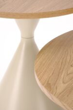 Ława PILAR zestaw 2 ław dąb naturalny / kaszmir 70x50 cm dąb naturalny / dąb złoty / kaszmir MDF do salonu - obrazek 4