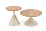 Ława PILAR zestaw 2 ław dąb naturalny / kaszmir 70x50 cm dąb naturalny / dąb złoty / kaszmir MDF do salonu - obrazek 8