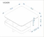 Ława VICKER 70x70 cm ciemny popielaty / czarny / orzech MDF do salonu - obrazek 6