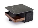 Ława VICKER 70x70 cm ciemny popielaty / czarny / orzech MDF do salonu - obrazek 8