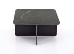 Ława VICKER 70x70 cm ciemny popielaty / czarny / orzech MDF do salonu - obrazek 9