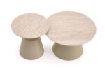 Ława ZURICH zestaw 2 ław trawertyn / kaszmir 70x50 cm MDF do salonu - obrazek 8