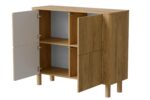 Komoda ARANGO KM-2 110 cm dąb hikora MDF do salonu lub sypialni - obrazek 5