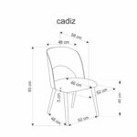 Krzesło CADIZ 52 cm dąb naturalny / popielaty zestaw 2 szt do jadalni - obrazek 14