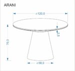 Stół ARANI 120x120 cm orzechowy / beżowy / orzech MDF do jadalni - obrazek 13