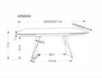 Stół rozkładany ARMANI 90x165 - 241 cm trawertyn / kaszmir do jadalni - obrazek 11