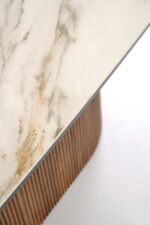 Stół rozkładany FLAVOR 100x200 - 300 cm orzechowy / orzech / biały szklany blat do jadalni - obrazek 10