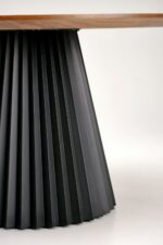 Stół HEVELIUS 130x130 cm orzechowy / czarny MDF do jadalni - obrazek 5