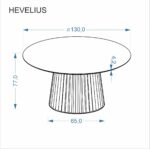 Stół HEVELIUS 130x130 cm orzechowy / czarny MDF do jadalni - obrazek 7