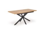 Stół rozkładany HOLTER 80x120 - 160 cm dąb złoty / czarny MDF do jadalni - obrazek 3