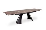 Stół rozkładany MARVIN 95x180 - 260 cm bordowy / czarny do jadalni - obrazek 3