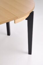 Stół rozkładany SORBUS 100x100 - 200 cm dąb naturalny / czarny MDF do jadalni - obrazek 5
