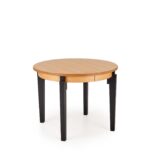Stół rozkładany SORBUS 100x100 - 200 cm dąb naturalny / czarny MDF do jadalni - obrazek 2