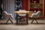 Stół rozkładany SORBUS 100x100 - 200 cm dąb naturalny / czarny MDF do jadalni - obrazek 15