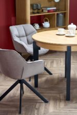 Stół rozkładany SORBUS 100x100 - 200 cm dąb naturalny / czarny MDF do jadalni - obrazek 18