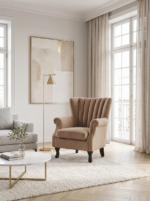Fotel TITAN 73 cm beżowy velvet do salonu - obrazek 11