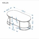 Ława KALUA 60x120 cm biały / złoty MDF do salonu - obrazek 11