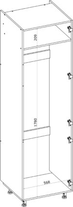 Szafka dolna kuchenna VENTO DL-60/214 korpus 60 cm czarny do zabudowy kuchennej - obrazek 2