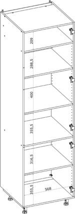 Szafka dolna kuchenna VENTO DU-60/214 korpus 60 cm biały do zabudowy kuchennej - obrazek 2