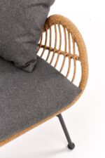 Sofa IKARO XL rattan syntetyczny naturalny / popielaty zestaw 2 szt do salonu - obrazek 5