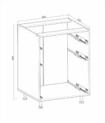 Szafka dolna kuchenna VENTO D3S-60/82 korpus 60 cm biały do zabudowy kuchennej - obrazek 2