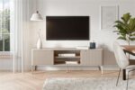 Szafka RTV BELUCI RTV-1 160 cm kaszmir MDF do salonu - obrazek 2