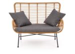 Sofa IKARO XL rattan syntetyczny naturalny / popielaty zestaw 2 szt do salonu - obrazek 2