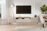 Szafka RTV BELUCI RTV-2 200 cm kaszmir MDF do salonu - obrazek 2