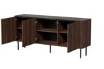 Komoda SOLANO KM-1 160 cm czarny / orzech MDF do salonu lub sypialni - obrazek 2