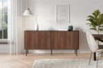 Komoda SOLANO KM-1 160 cm czarny / orzech MDF do salonu lub sypialni - obrazek 3
