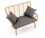 Sofa IKARO XL rattan syntetyczny naturalny / popielaty zestaw 2 szt do salonu - obrazek 7