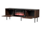 Szafka RTV SOLANO RTV-1 150 cm czarny / orzech MDF do salonu - obrazek 4