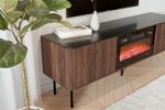 Szafka RTV SOLANO RTV-1 150 cm czarny / orzech MDF do salonu - obrazek 5