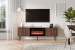 Szafka RTV SOLANO RTV-1 150 cm czarny / orzech MDF do salonu - obrazek 7