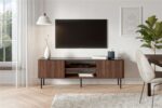 Szafka RTV SOLANO RTV-1 150 cm czarny / orzech MDF do salonu - obrazek 8