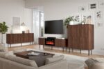 Szafka RTV SOLANO RTV-1 150 cm czarny / orzech MDF do salonu - obrazek 10