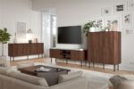 Szafka RTV SOLANO RTV-1 150 cm czarny / orzech MDF do salonu - obrazek 11