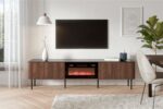 Szafka RTV SOLANO RTV-2 200 cm czarny / orzech MDF do salonu - obrazek 3