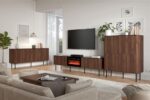 Szafka RTV SOLANO RTV-2 200 cm czarny / orzech MDF do salonu - obrazek 6