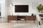 Szafka RTV SOLANO RTV-2 200 cm czarny / orzech MDF do salonu - obrazek 7