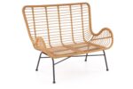 Sofa IKARO XL rattan syntetyczny naturalny / popielaty zestaw 2 szt do salonu - obrazek 9