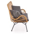 Sofa IKARO XL rattan syntetyczny naturalny / popielaty zestaw 2 szt do salonu - obrazek 10