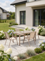 Krzesło ogrodowe HOVER 54 cm cappuccino / beżowy na taras i do ogrodu - obrazek 14