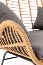 Sofa IKARO XL rattan syntetyczny naturalny / popielaty zestaw 2 szt do salonu - obrazek 15
