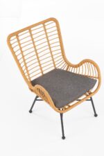 Fotel wypoczynkowy IKARO rattan syntetyczny naturalny / popielaty zestaw 4 szt do salonu - obrazek 4