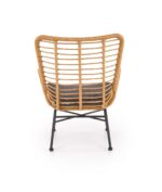 Fotel wypoczynkowy IKARO rattan syntetyczny naturalny / popielaty zestaw 4 szt do salonu - obrazek 5