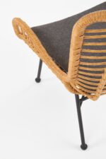 Fotel wypoczynkowy IKARO rattan syntetyczny naturalny / popielaty zestaw 4 szt do salonu - obrazek 9