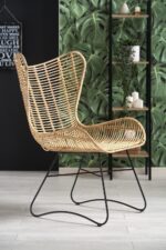 Fotel wypoczynkowy INDIANA rattan naturalny naturalny do salonu - obrazek 2