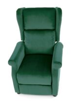 Fotel rozkładany AGUSTIN 2 75 cm ciemny zielony velvet BLUVEL z funkcją relax - obrazek 7